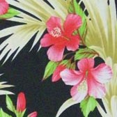 Virágmintás fürdőruha anyag - BLACK/PINK